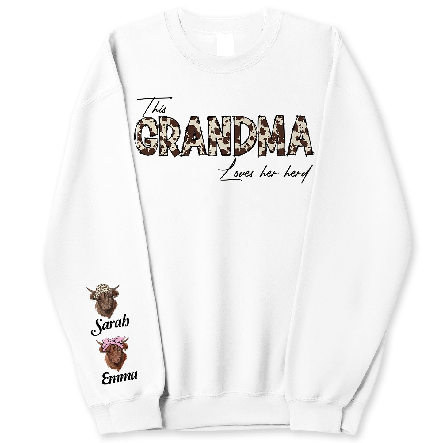 Custom Cow Mom Sweatshirt - This Mama Loves Her Herd Sweater, Custom Farmer Sweater, Highland Cow Sweatshirt
