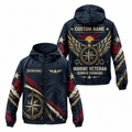 Custom Name Marine Veteran Semper Forward Running Windbreaker Jacket