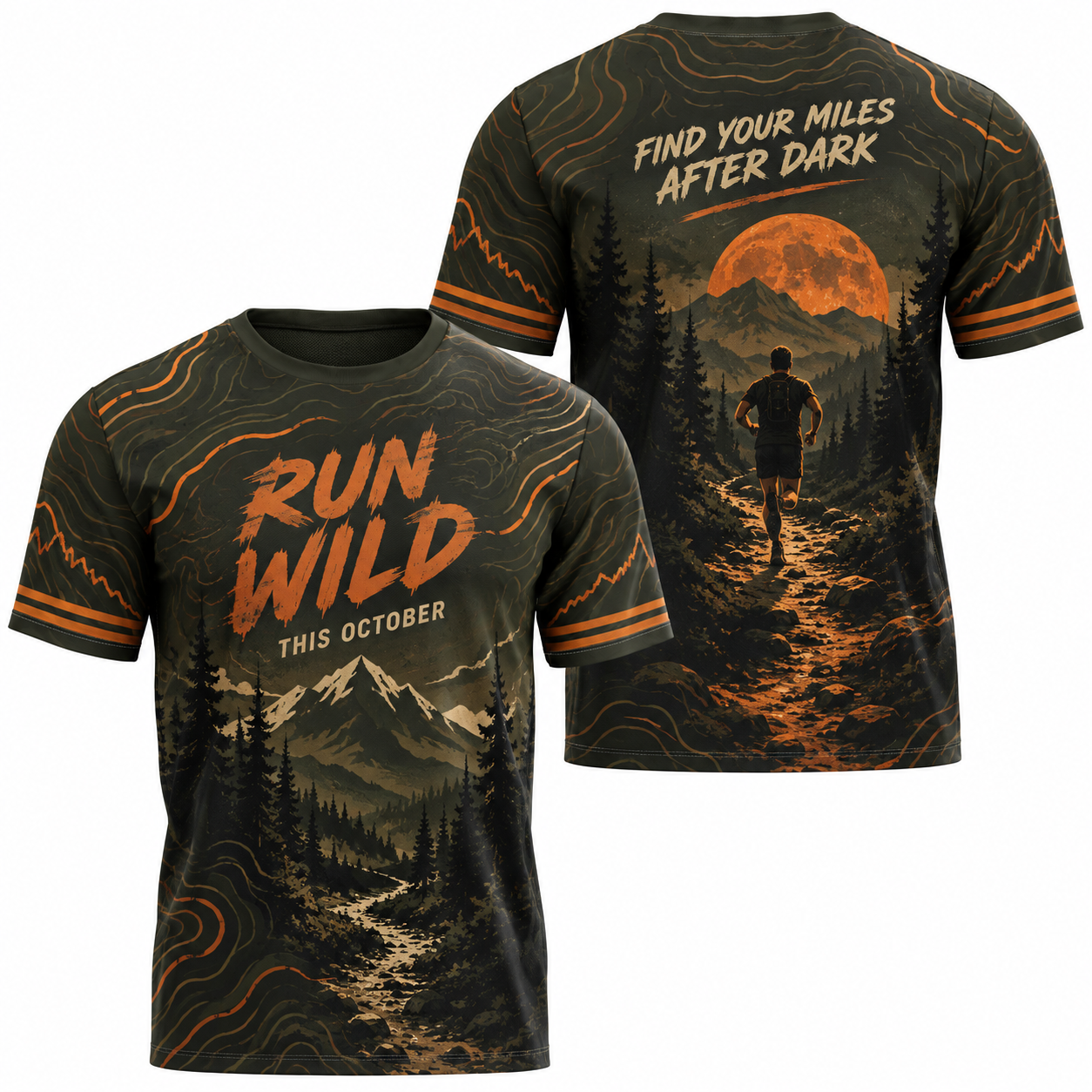 Run Wild This October Halloween Tech Running T-Shirt
