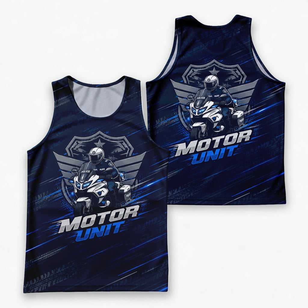 Men's Running Tank Top Police Motor Unit Running Singlet