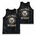 Veteran Running Tank Top - US Navy Veteran V9 Tech Singlet