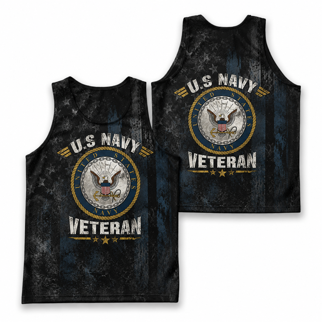 Veteran Running Tank Top - US Navy Veteran V9 Tech Singlet