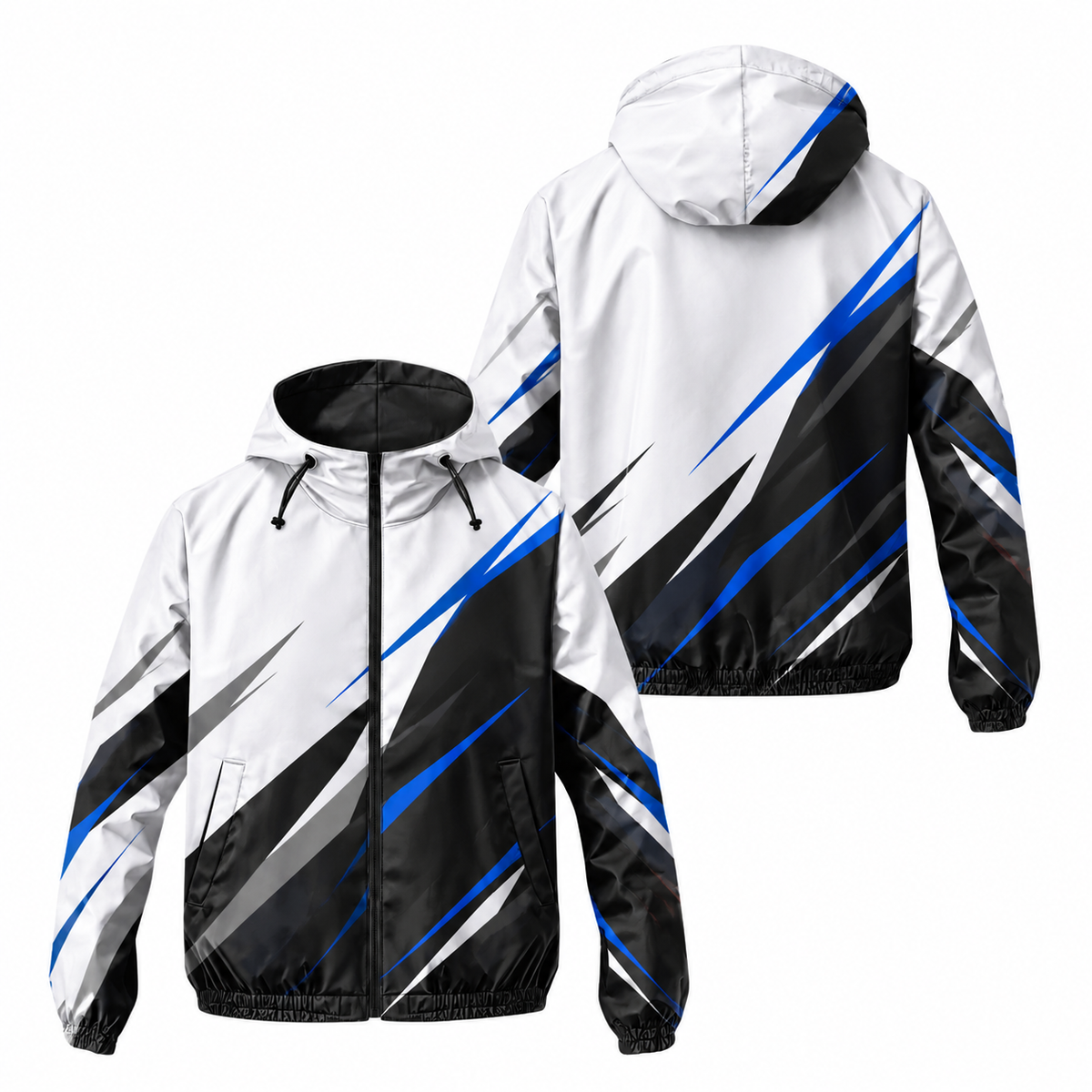 Custom Name State Sharp Contrast Sprint Running Windbreaker Jacket