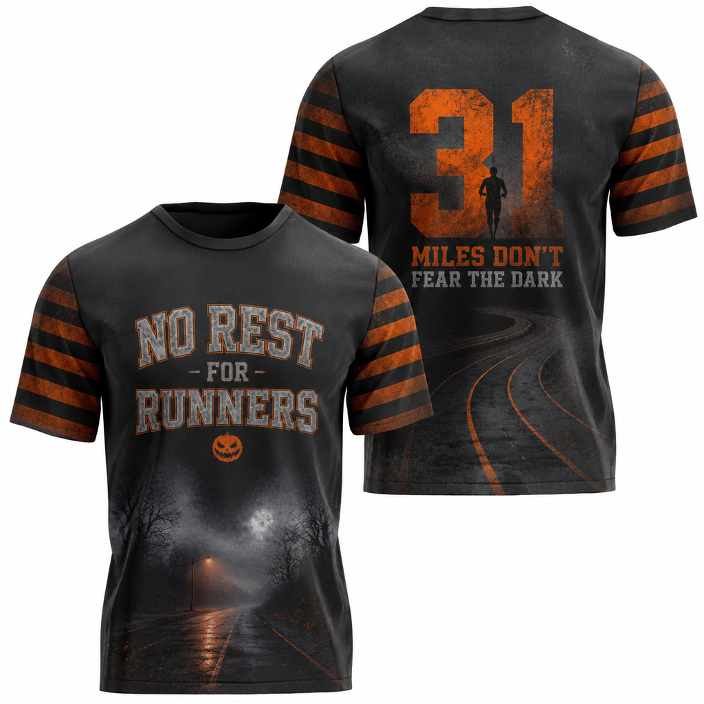 No Rest for Runners Halloween Tech Running T-Shirt