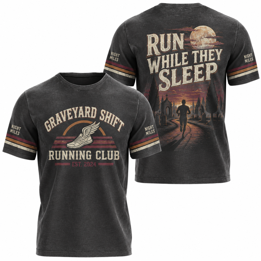 Graveyard Shift Running Club Halloween Tech Running T-Shirt