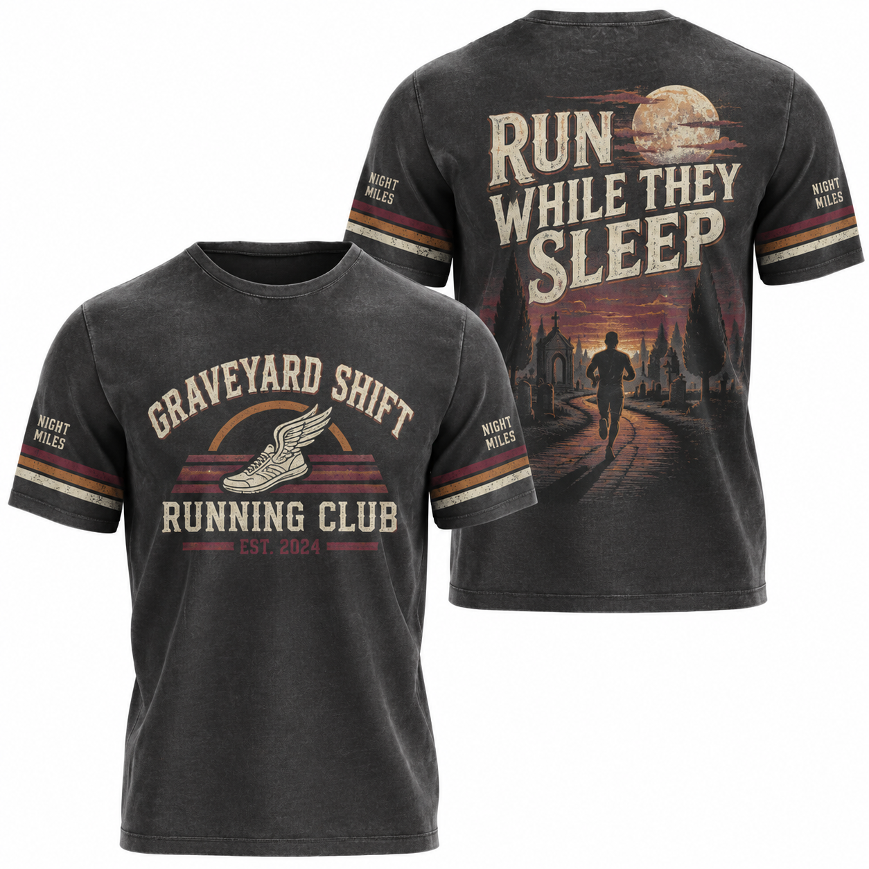 Graveyard Shift Running Club Halloween Tech Running T-Shirt