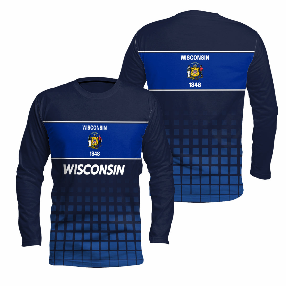 Wisconsin State Pride Long Sleeve Running T-Shirt