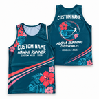 Custom Name Miles Tropical Hibiscus Running Tank Top