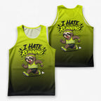 Funny Running Tank Top I Hate Running Sloth Tech Singlet V2