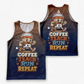 Teacher Running Tank Top Coffee Fueled Teacher Runner Tech Running Singlet