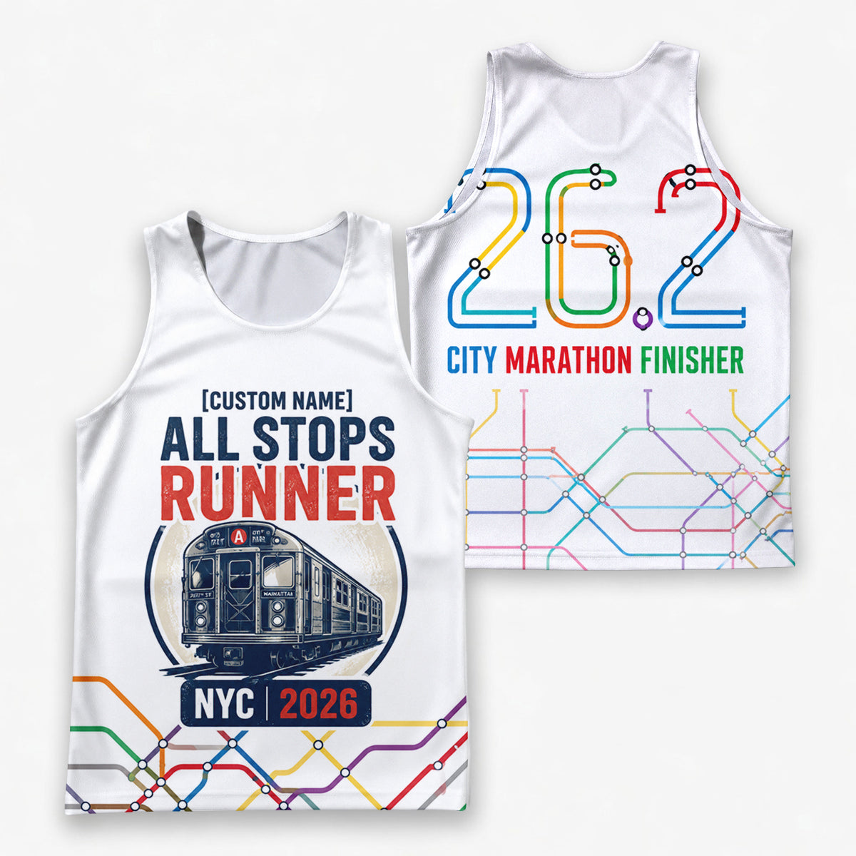 Subway Transit Map The NYC Race Day Running Tank Top