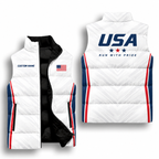 White American Heritage Sleeveless Running Puffer Jacket