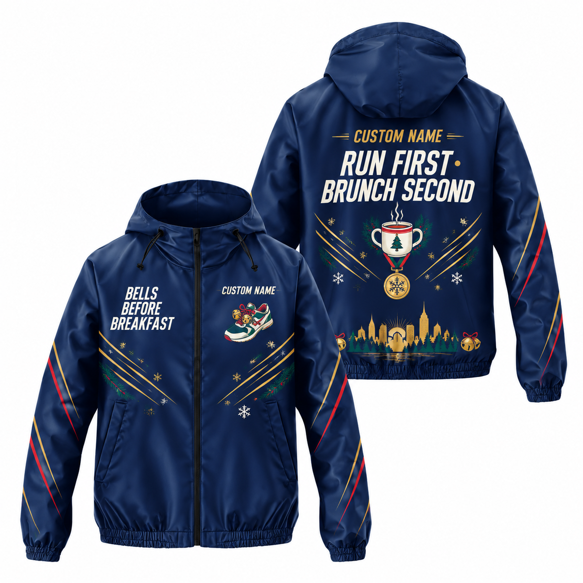 Custom Name Bells Before Breakfast Running Windbreaker Jacket