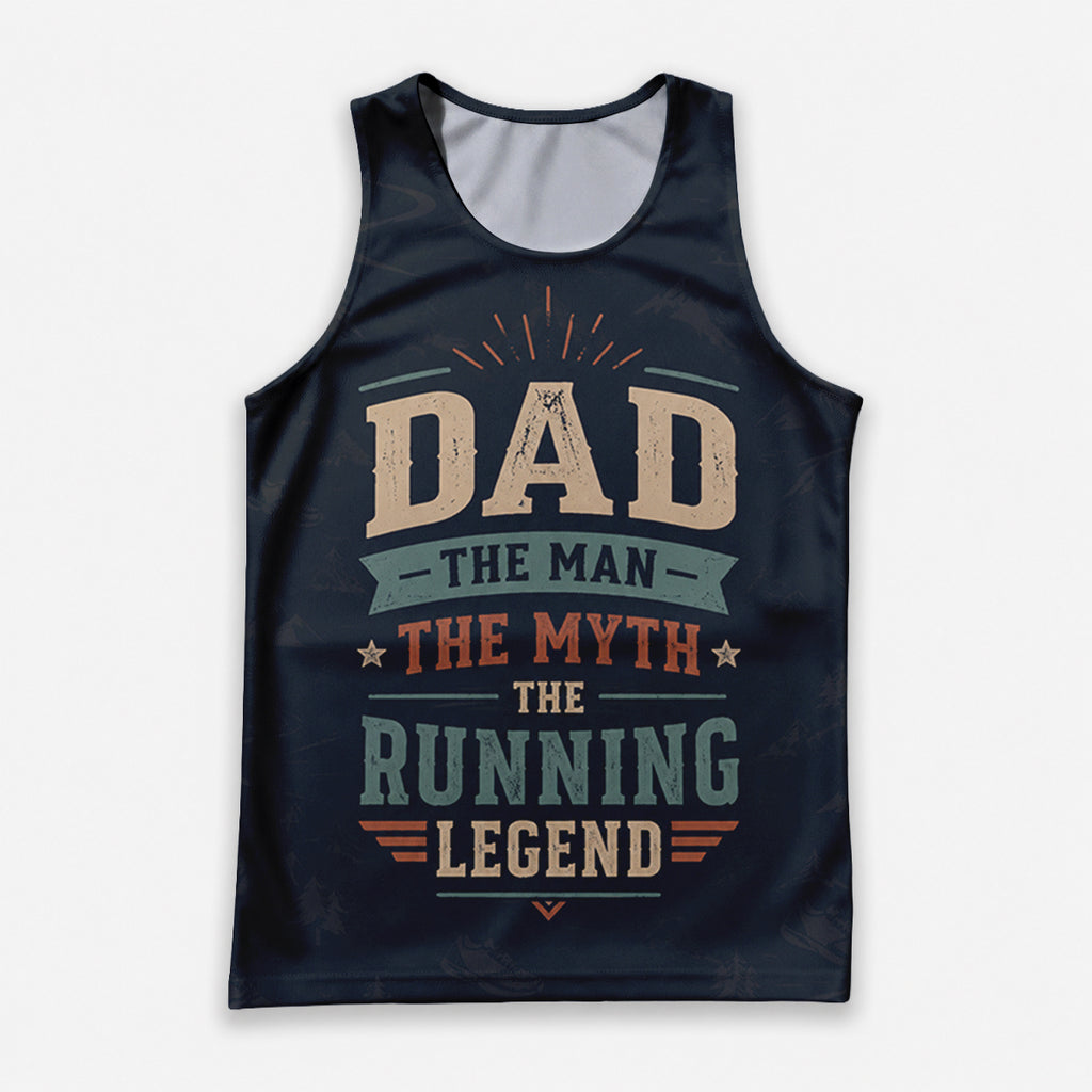 Funny Dad Running Legend Tank Top Tech Running Singlet