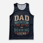 Funny Dad Running Legend Tank Top Tech Running Singlet