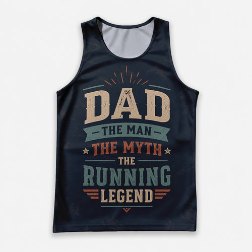 Funny Dad Running Legend Tank Top Tech Running Singlet