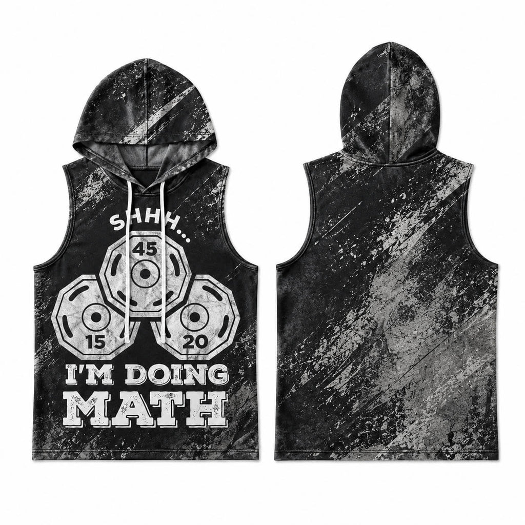 Shhhh I'm Doing Math Men's Workout Hooded Tank Top