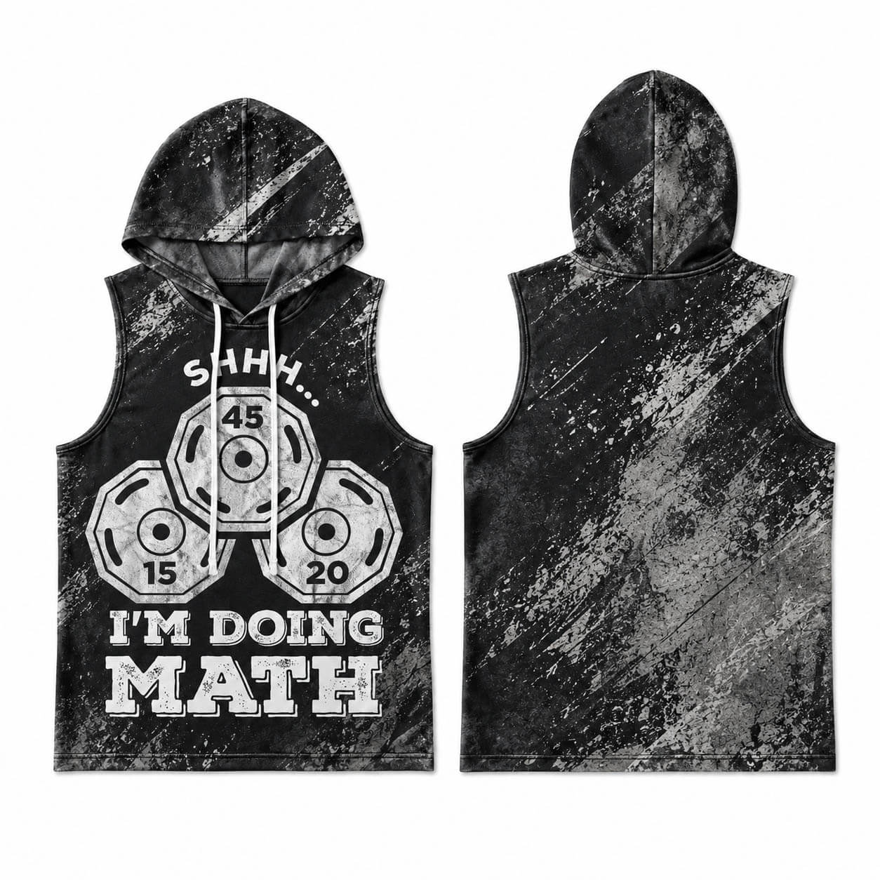 Shhhh I'm Doing Math Men's Workout Hooded Tank Top