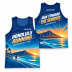 Custom Name Miles Diamond Head Sunrise Running Tank Top