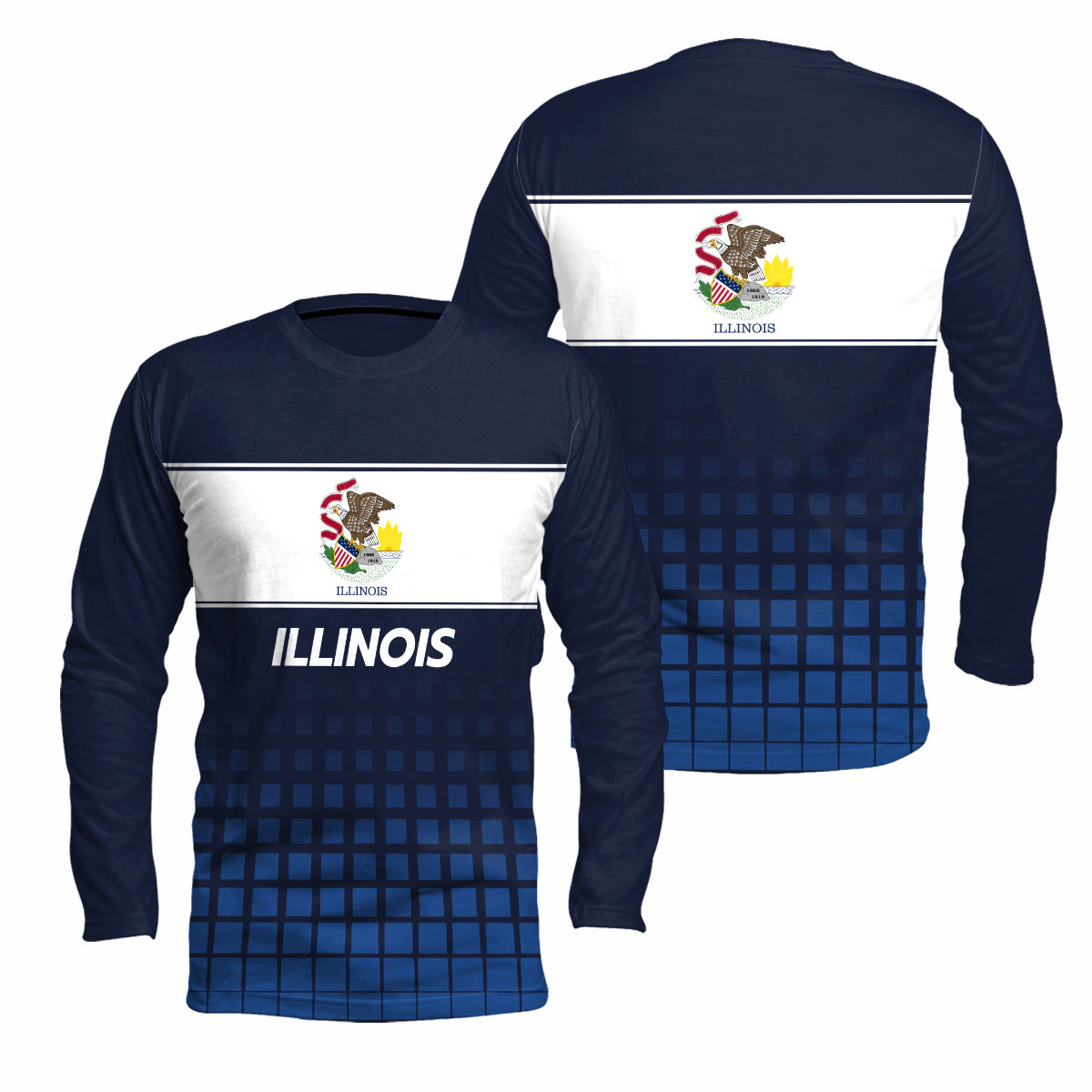 Illinois State Pride Long Sleeve Running T-Shirt