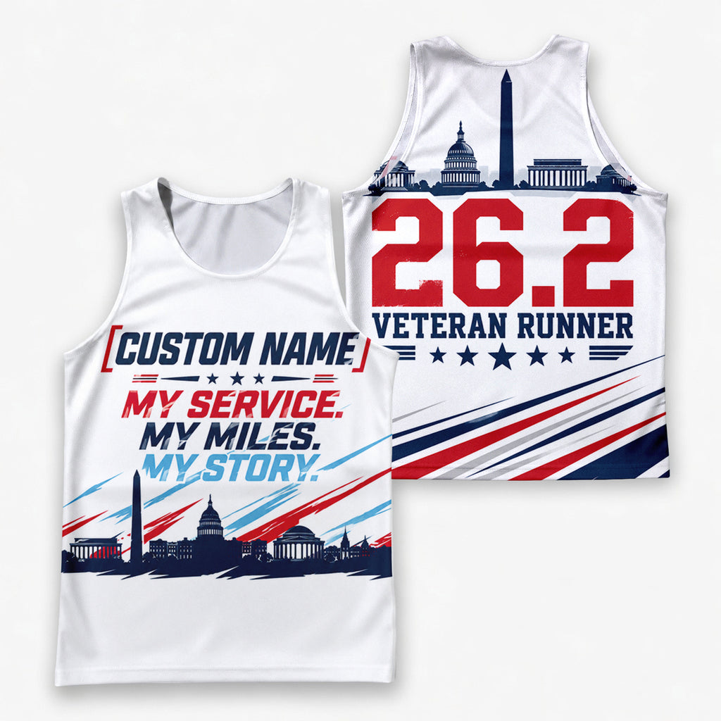 My Service My Miles The Marine Corp Race Day Running Tank Top