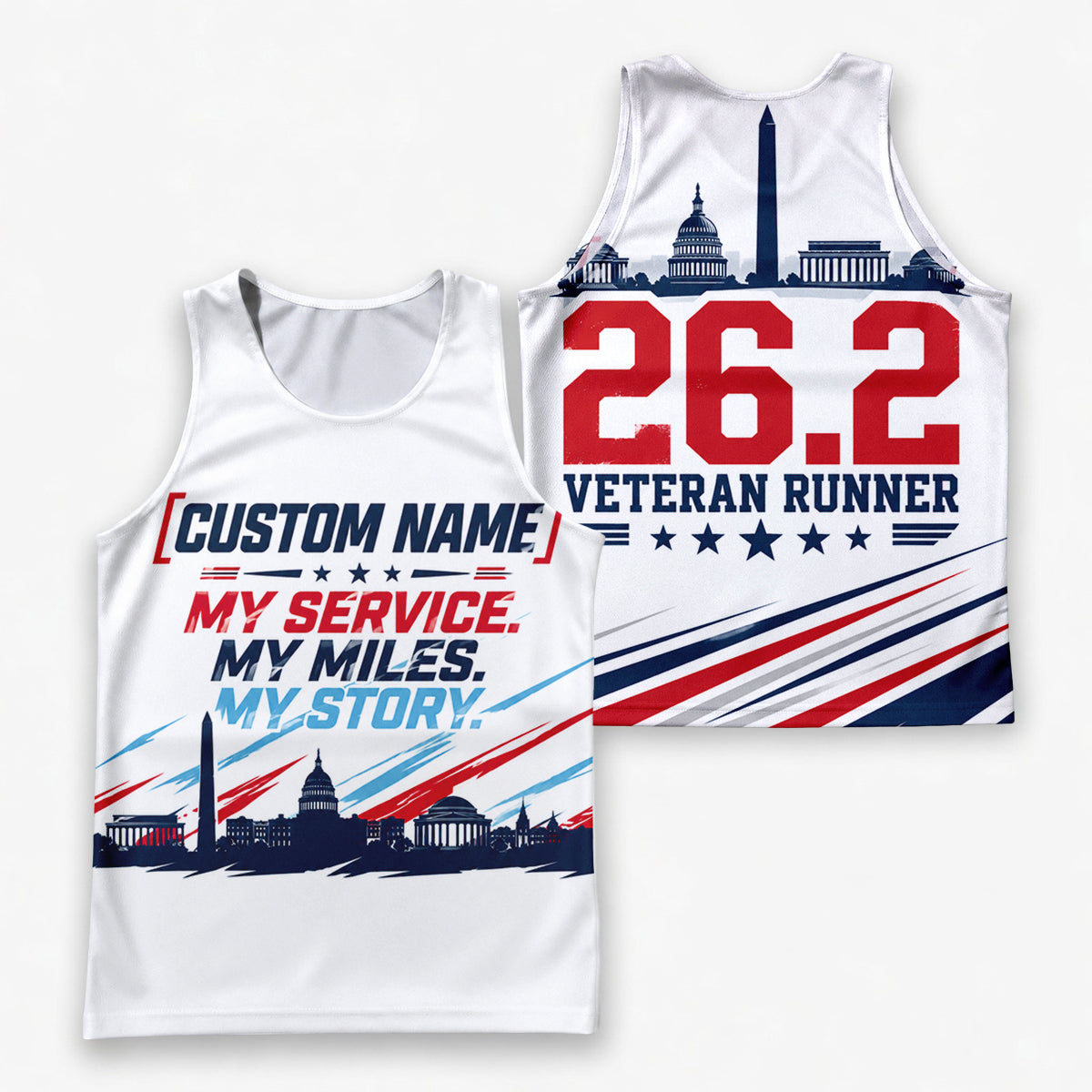My Service My Miles The Marine Corp Race Day Running Tank Top