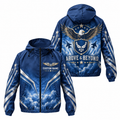 Custom Name Air Force Eagle Sky Shield Running Windbreaker Jacket