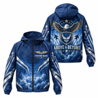 Custom Name Air Force Eagle Sky Shield Running Windbreaker Jacket
