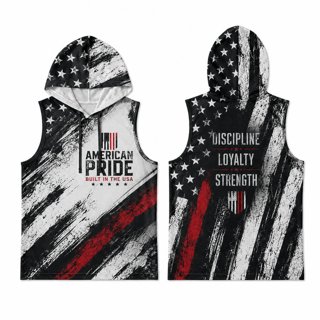 Discipline Loyalty Strenth Men's Workout Hooded Tank Top