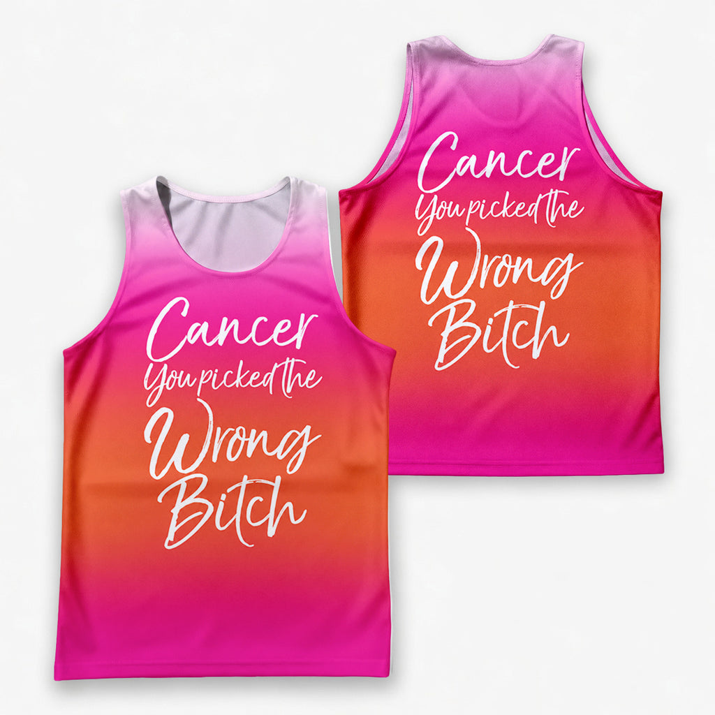 Cancer Fighter Running Tank Top You Picked the Wrong One Running Singlet for Men and Women