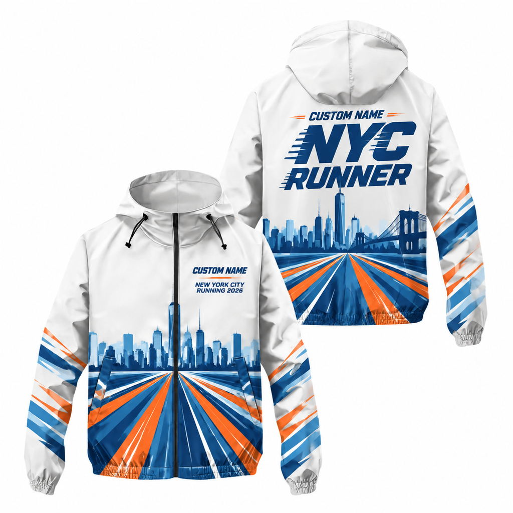 Custom Name NYC Road To The Skyline Running Windbreaker Jacket