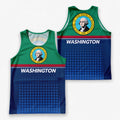 Patriotic Tech Running Tank Top - Washington State Pride Running Singlet