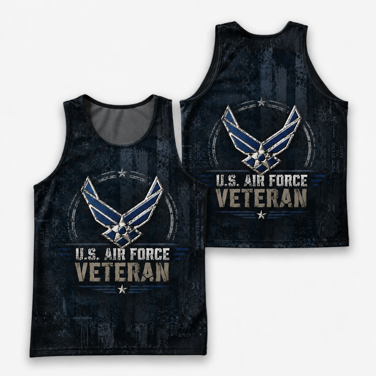 Veteran Running Tank Top - US Air Force Veteran V7 Tech Singlet