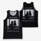 Cat Running Tank Top Funny Cat Running Singlet for Men and Women