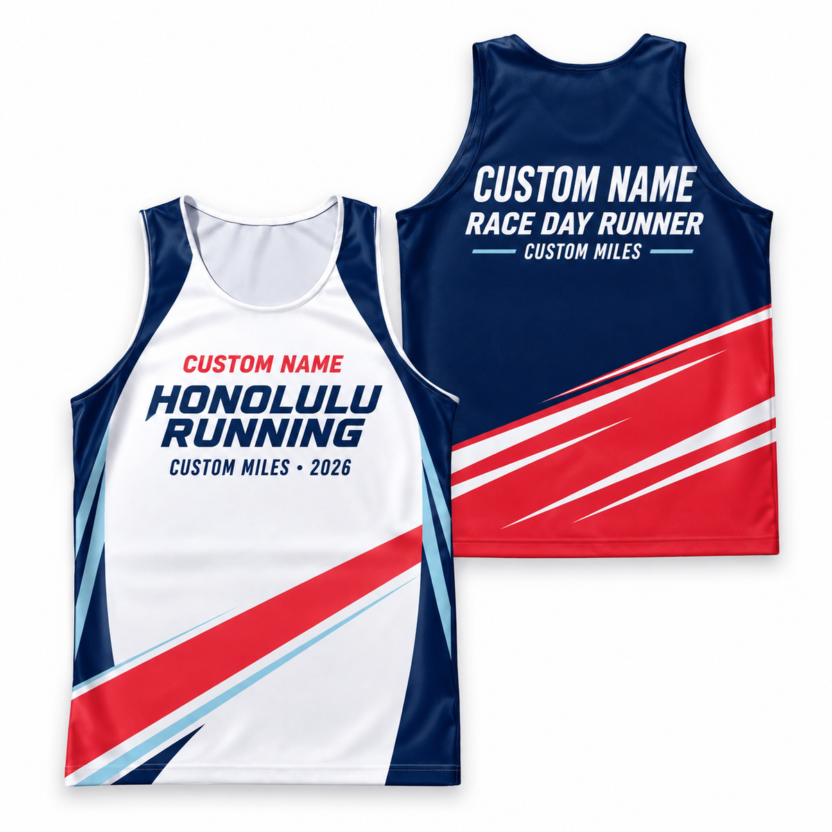 Custom Name Miles Honolulu Race Day Running Tank Top