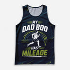 Funny Dad Running Tank Top My Dad Bod Has Mileage Tech Singlet