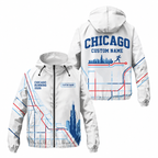 Custom Name Chicago Grid Runner Running Windbreaker Jacket