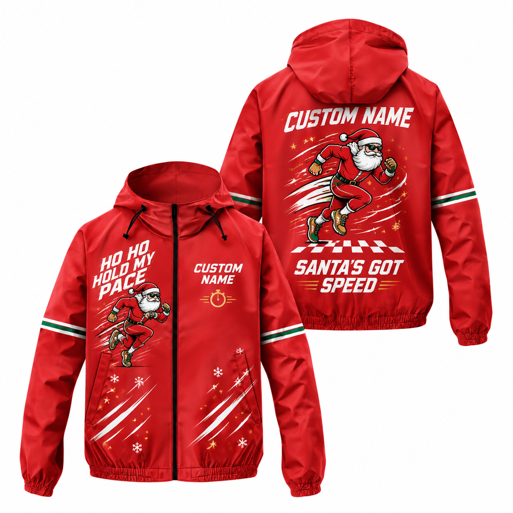 Custom Name Ho Ho Hold My Pace Running Windbreaker Jacket