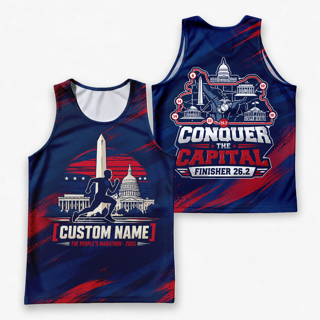 The People's Marathon Skyline The Marine Corp Race Day Running Tank Top
