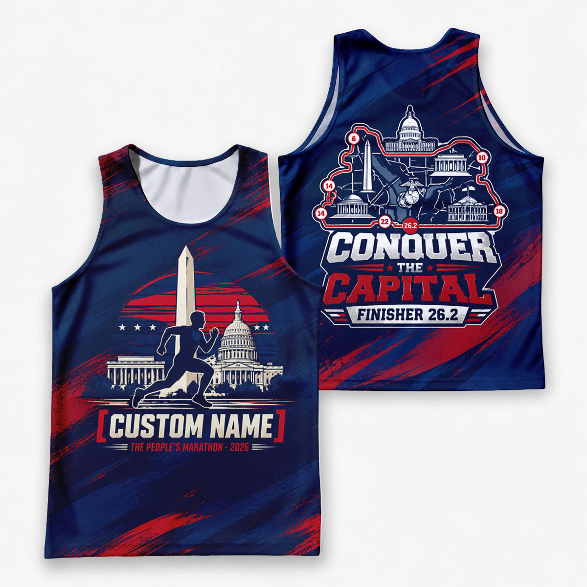 The People's Marathon Skyline The Marine Corp Race Day Running Tank Top