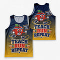Teacher Running Tank Top Retro School Spirit Varsity Style Tech Running Singlet