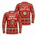 Custom Name Merry Pace-mas Running Long Sleeve Shirt