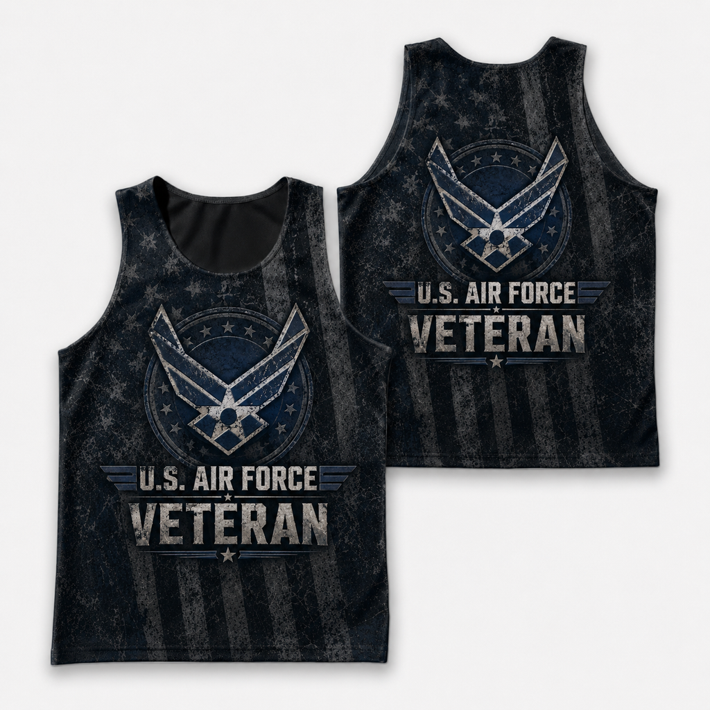Veteran Running Tank Top - US Air Force Veteran V6 Tech Singlet