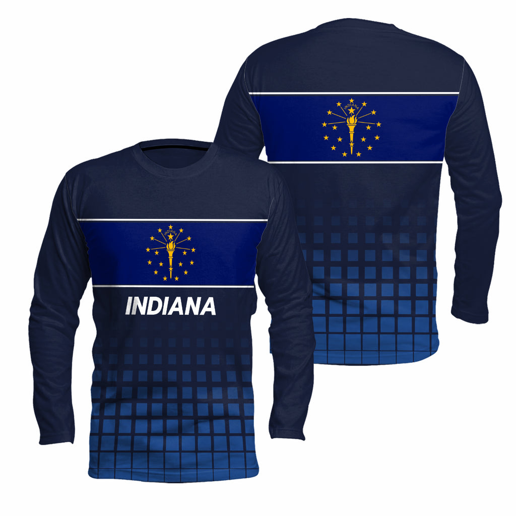 Indiana State Pride Long Sleeve Running T-Shirt