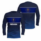 Indiana State Pride Long Sleeve Running T-Shirt