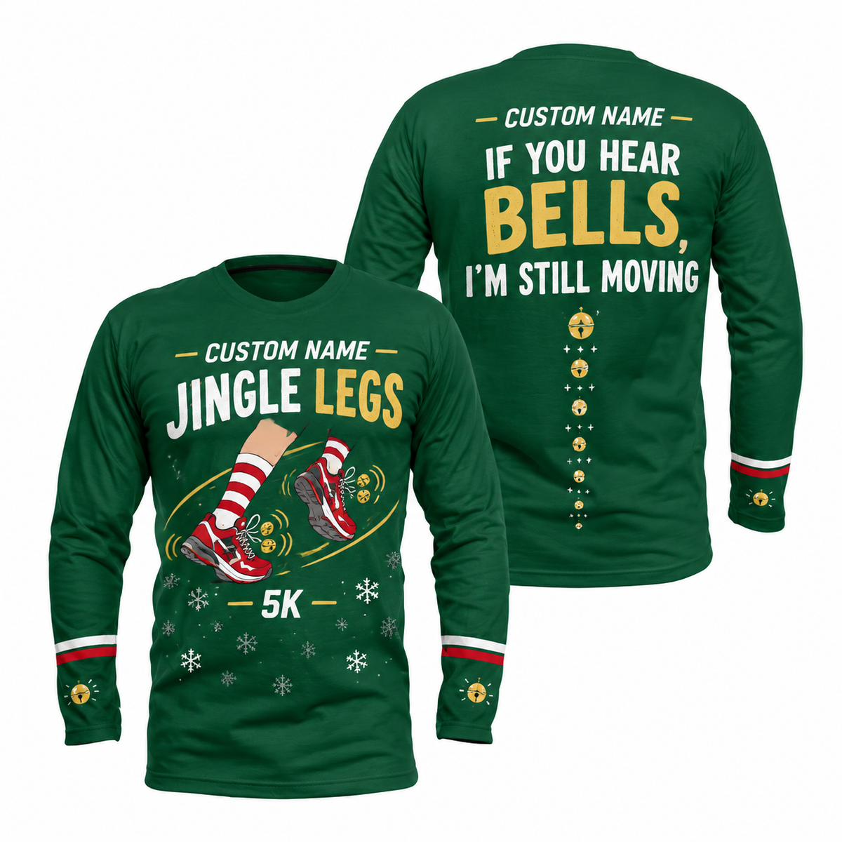 Custom Name Jingle Legs Running Long Sleeve Shirt