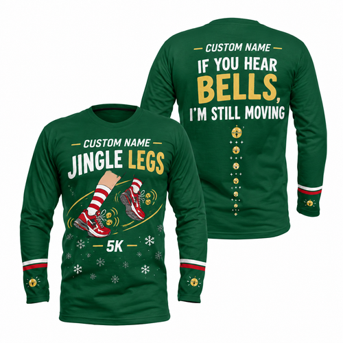 Custom Name Jingle Legs Running Long Sleeve Shirt