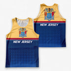 Patriotic Tech Running Tank Top - New Jersey State Pride Running Singlet