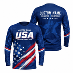 Custom Name American Runner Crew Running Long Sleeve Shirt