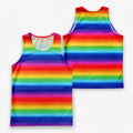 LGBT Pride Running Tank Top Rainbow Stripe Running Singlet for Men and Women